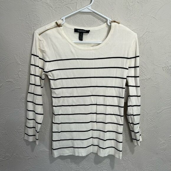 Ellen Tracy Zipper Detail Ribbed Sweater Size Medium NWT - Picture 1 of 7